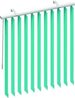 Verschieben und drehen der Vertikal-Jalousie mit einem Stab